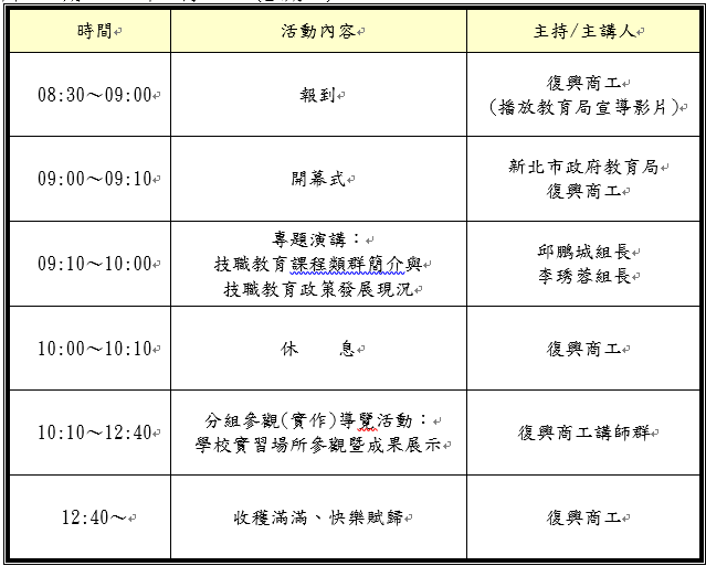 行程表