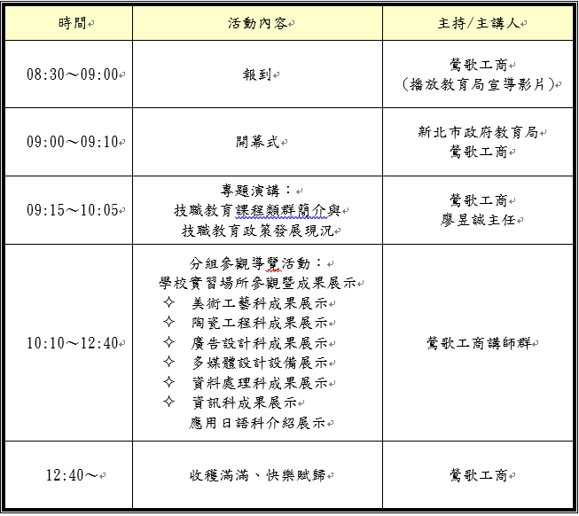 行程表