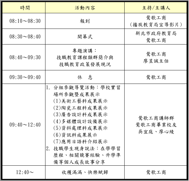 行程表