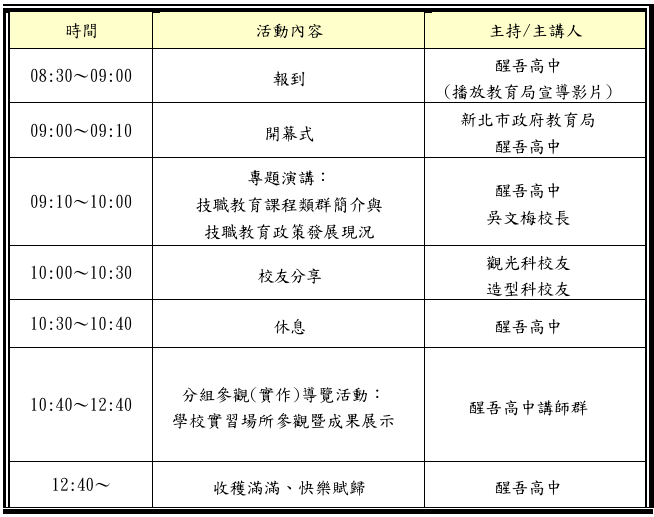 行程表