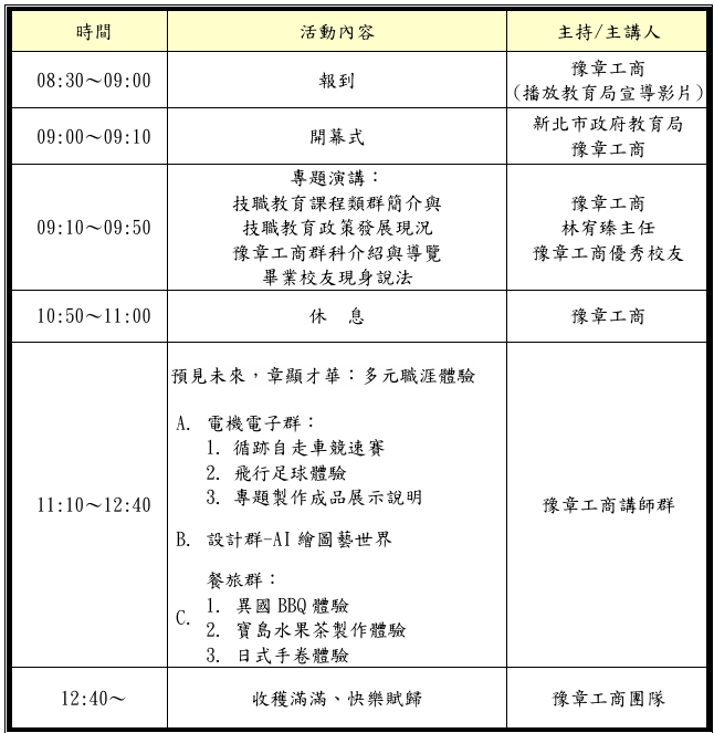 行程表
